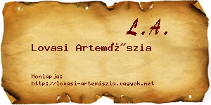 Lovasi Artemíszia névjegykártya